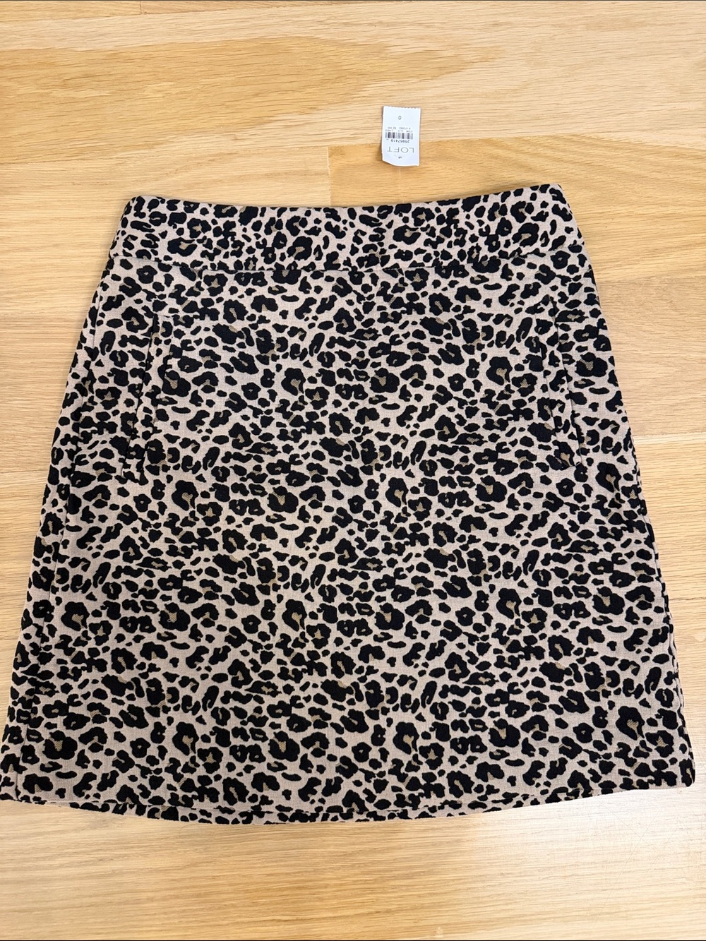 LOFT Leopard Print Mini Skirt in Beige and Black